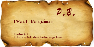 Pfeil Benjámin névjegykártya